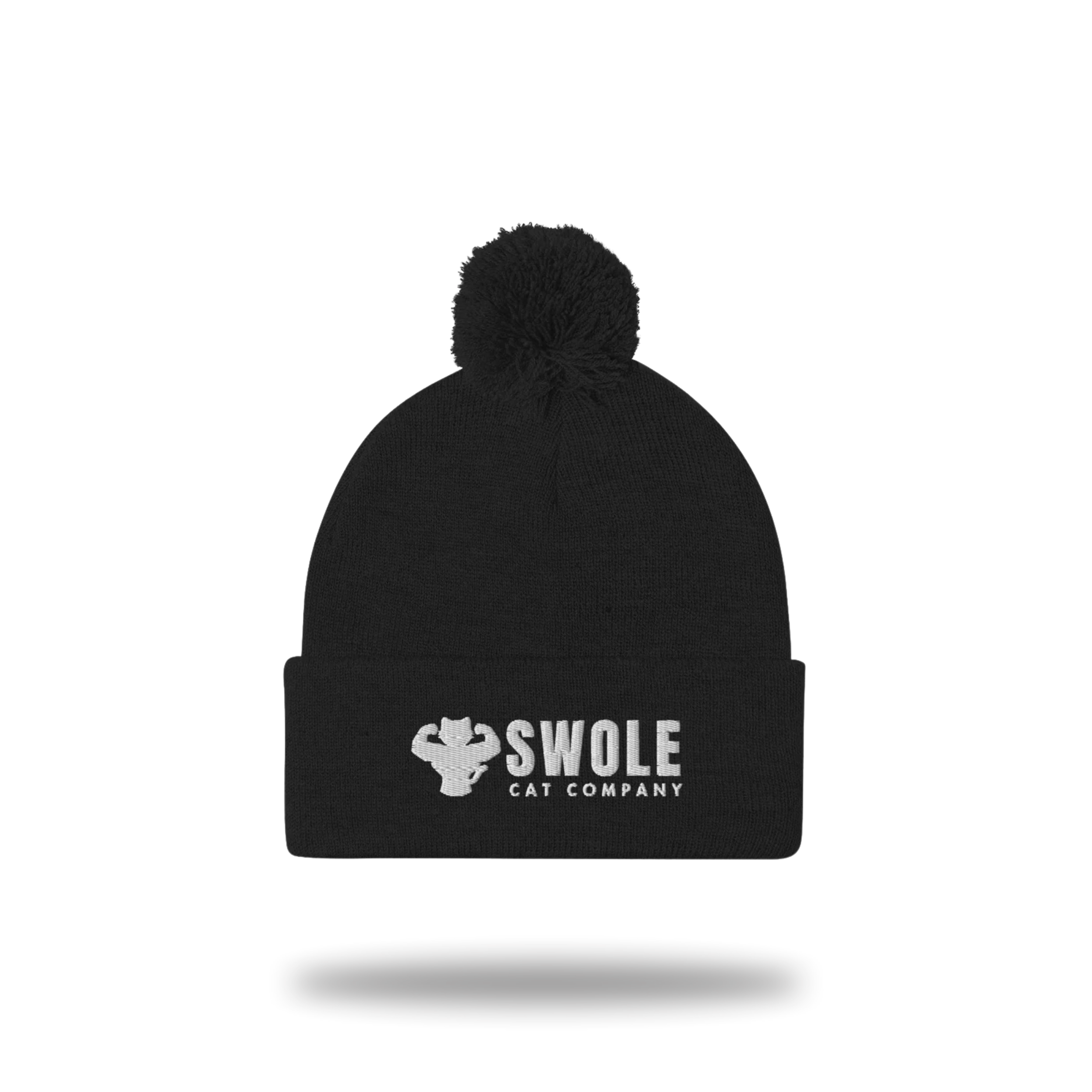 SWOLE POM BEANIE (BLACK)