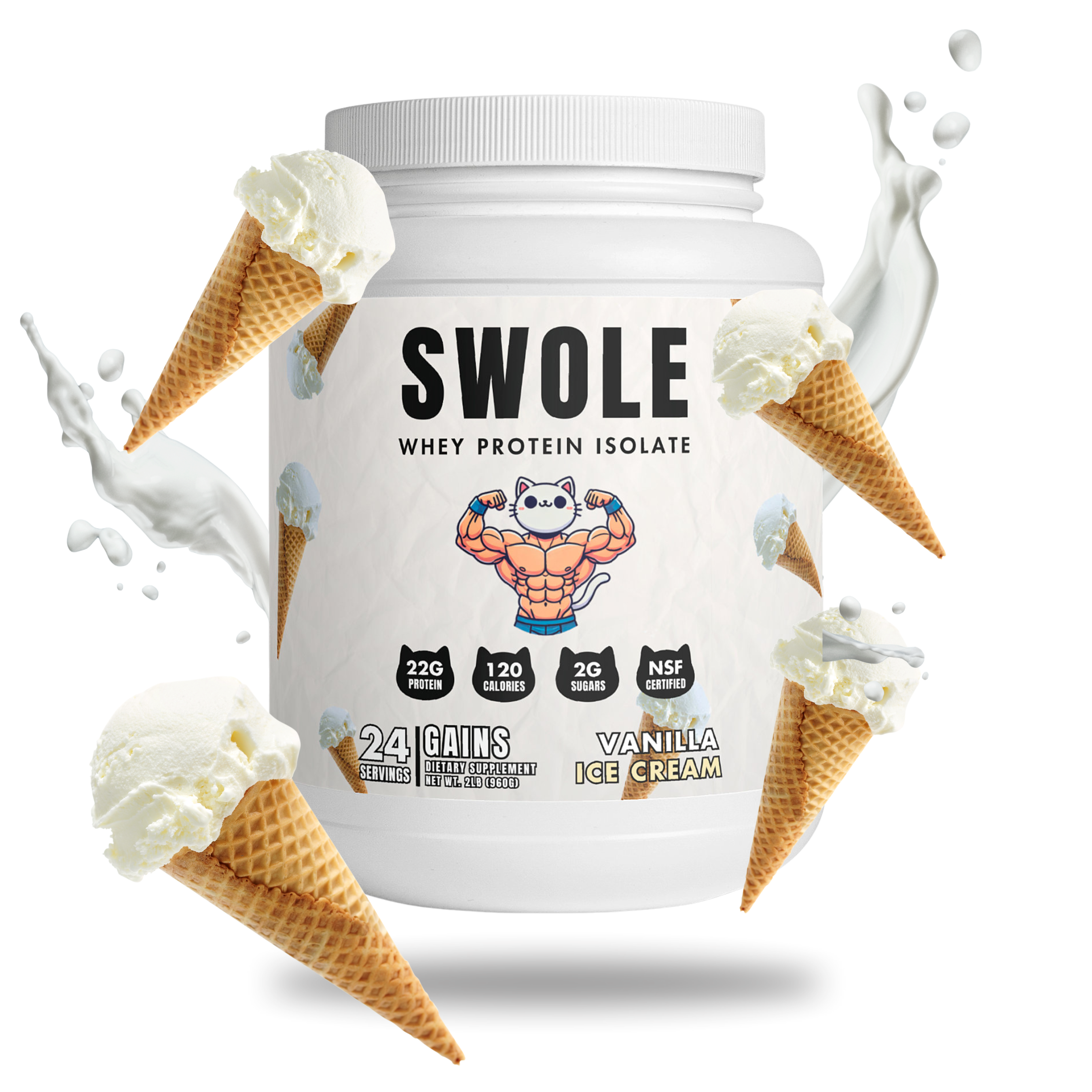 SWOLE WHEY ISOLATE (Vanilla Ice Cream)